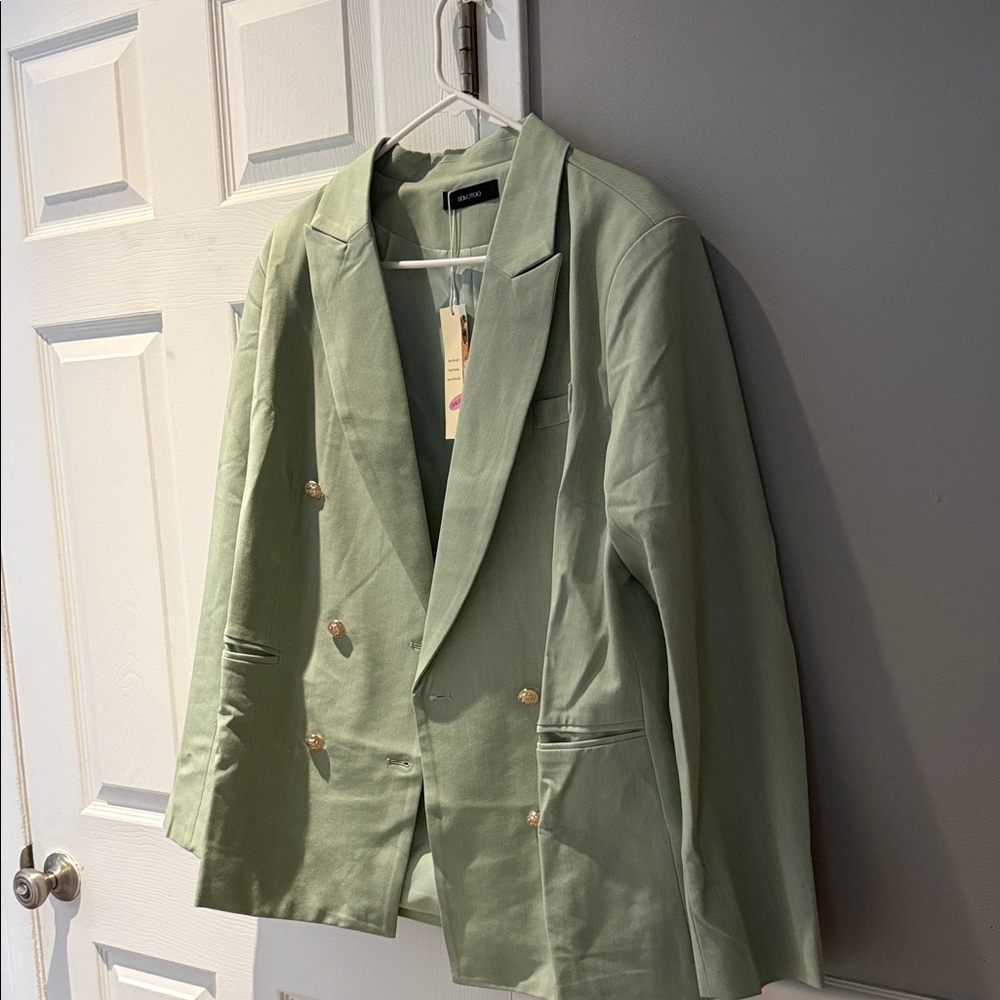 Green Blazer with gold buttons never worn